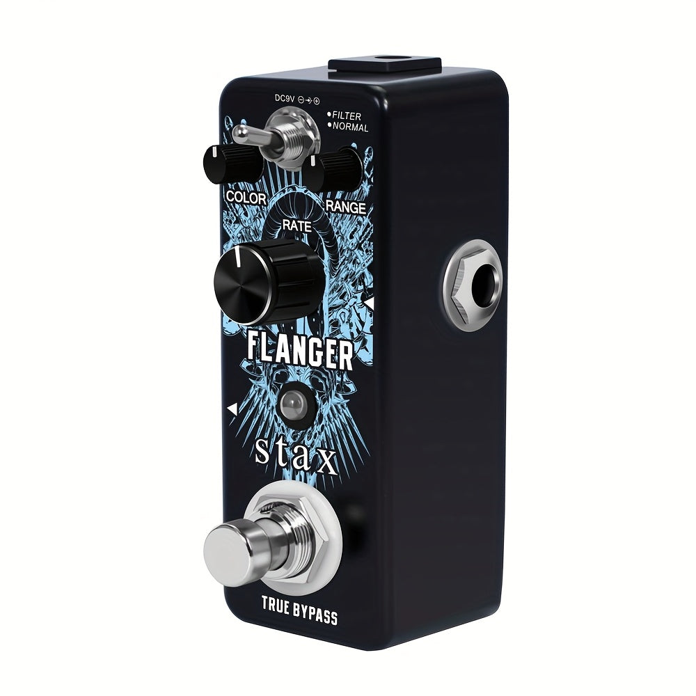Amuzik Pedal de Guitarra Analógico Vintage Flanger - Efecto True Bypass con Controles de Perilla, Construcción Metálica Resistente para Guitarras Eléctricas, Compatible con Amplificadores, Multi-Banda Flanger para Sonidos Rock/Jazz/Sintetizador Retro, Pe