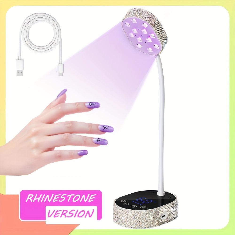 Linterna Portátil de Uñas con Pantalla Táctil - Luz Ultravioleta Recargable para Gel, Diamantes Brillantes, Sensor Infrarrojo Inteligente, Carga USB, Regalo de Cumpleaños para Mujeres, Herramientas de Manicura