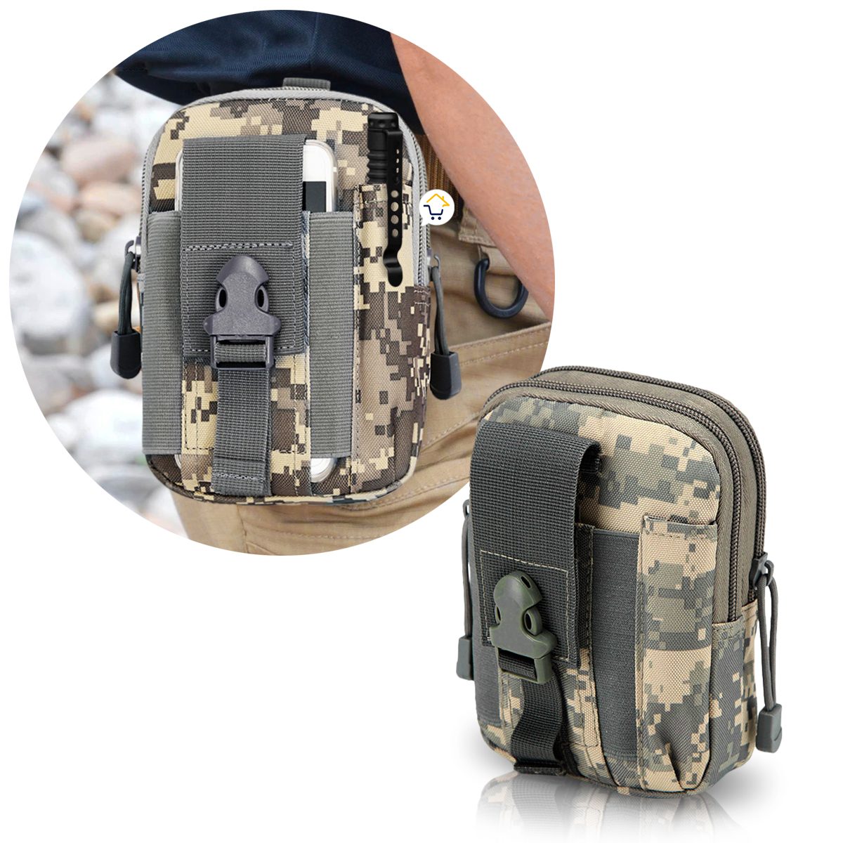 Bolso Táctico Canguro Militar Para Cinturón Estuche Celular MJ357