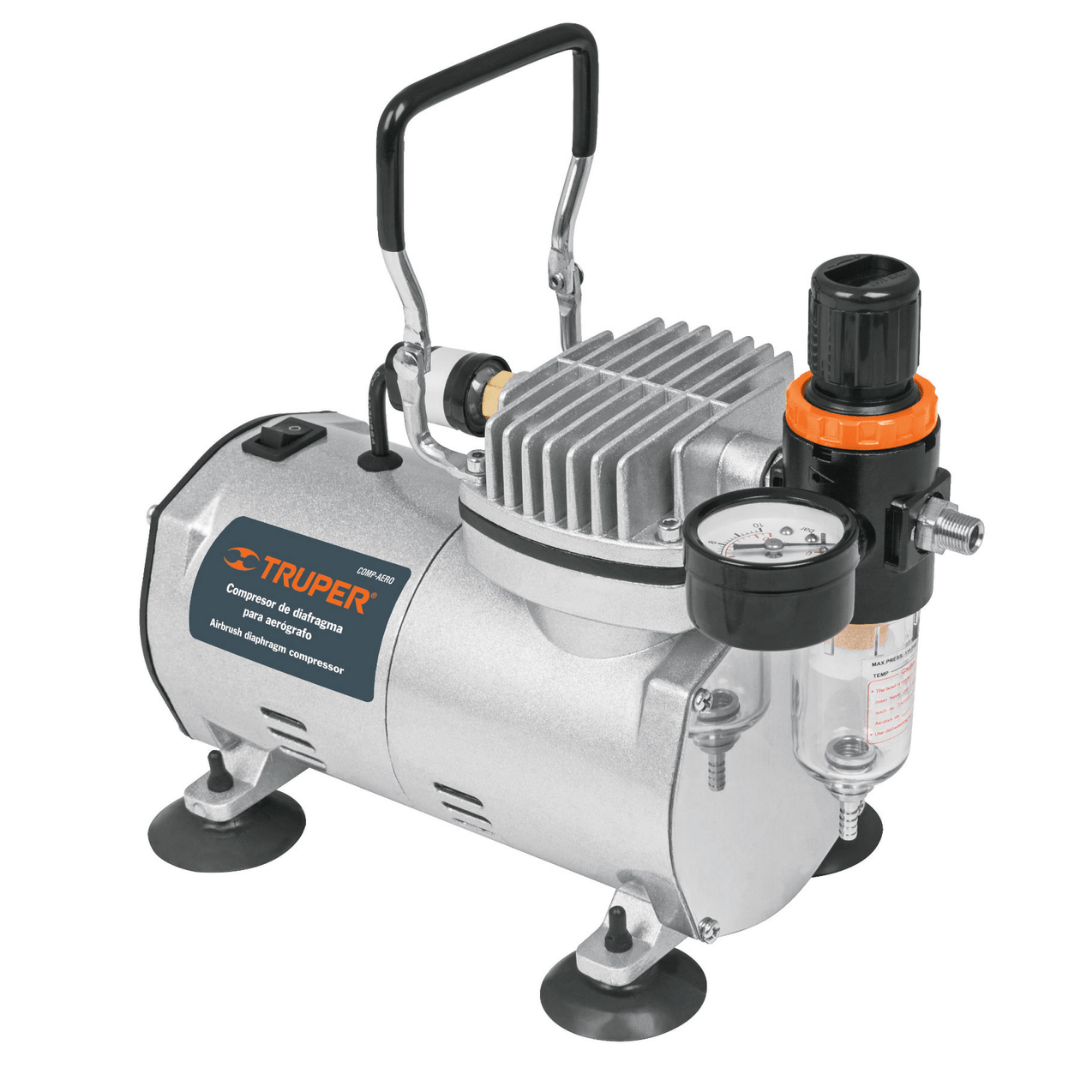 COMPRESOR DE DIAFRAGMA PARA AEROGRAFO 1/5HP 110V TRUPER 17247