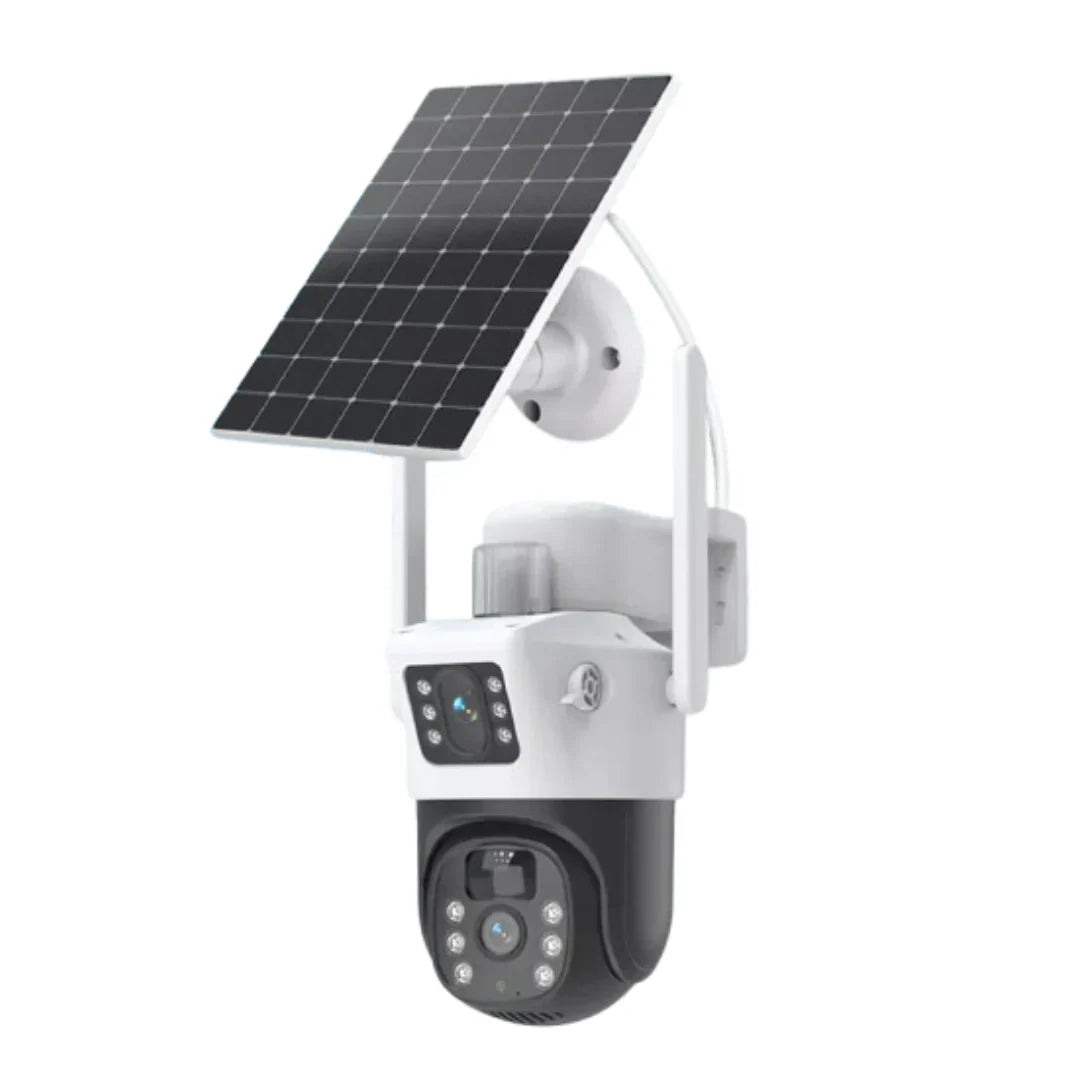 Cámara De Seguridad Exterior Doble Lente Wifi Con Panel Solar YW09