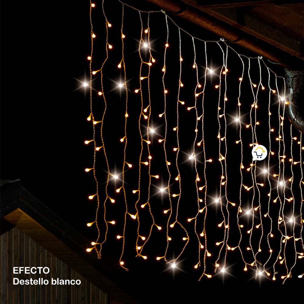 Cortina Led Destellos Luces Navidad 6x1 M 240 Led 1330b