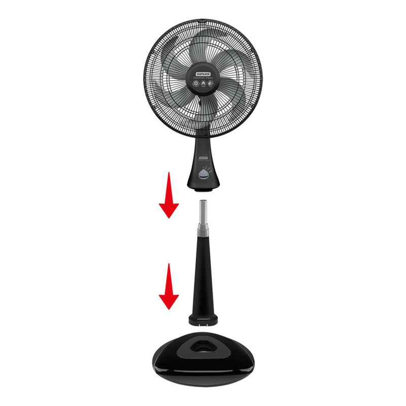 Ventilador Samurai 2 En 1 Comfort Maxx 18 Pulgadas Negro Can