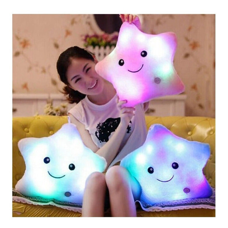 Estrella Luminosa Almohada Cojin Peluche Con Luz