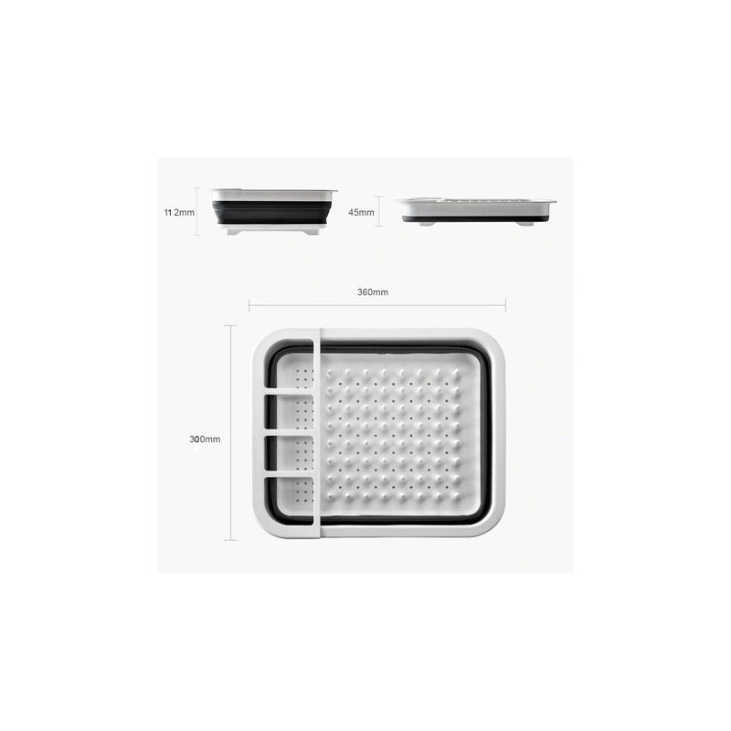 Secaplatos Escurridor De Platos Silicona Plegable Vajilla Color Gris