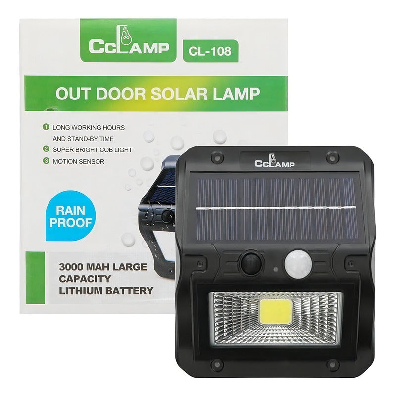 Lampara Reflector Solar Sensor Resistente A Salpicadura 108 Color De La Carcasa Negro