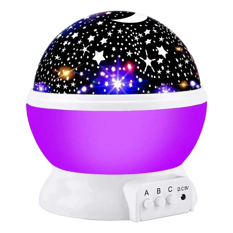 Lampara Proyector Rotatoria Cielo Estrellas Noche Alumbra Color De La Estructura Morada