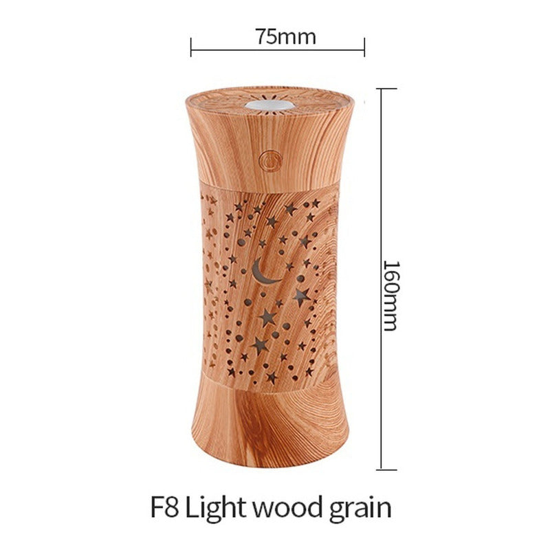 Difusor Tipo Madera - Humidificador Con Luz De Color Cafe