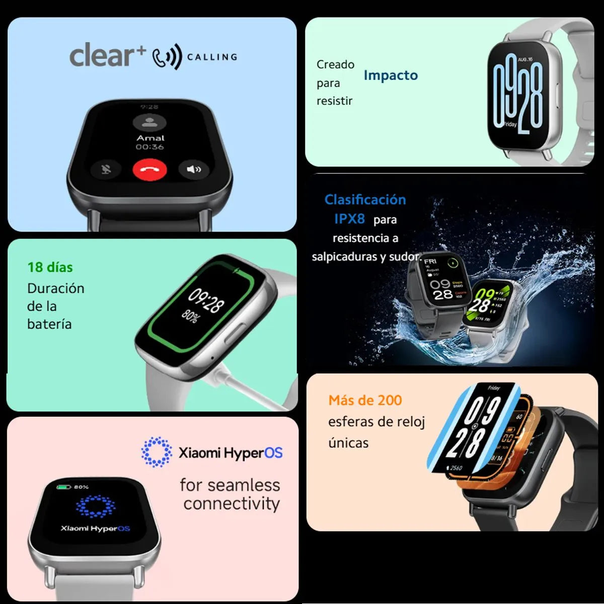 Xiaomi Redmi Watch 5 Active, Smartwatch Con Llamadas Bt, Blk Negro Negro Negro