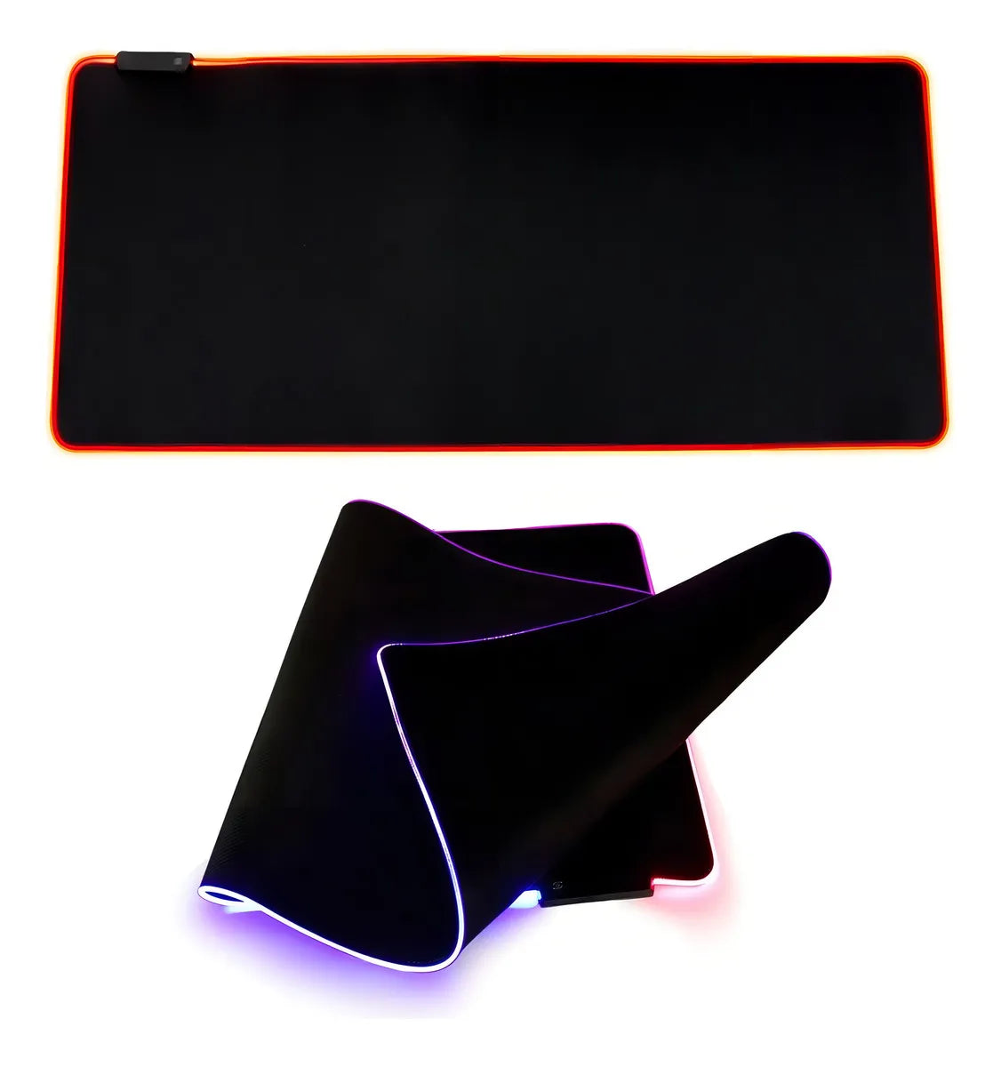 Rgb Alfombrilla De Ratón Iluminada Led Colorido Para Juegos Negro