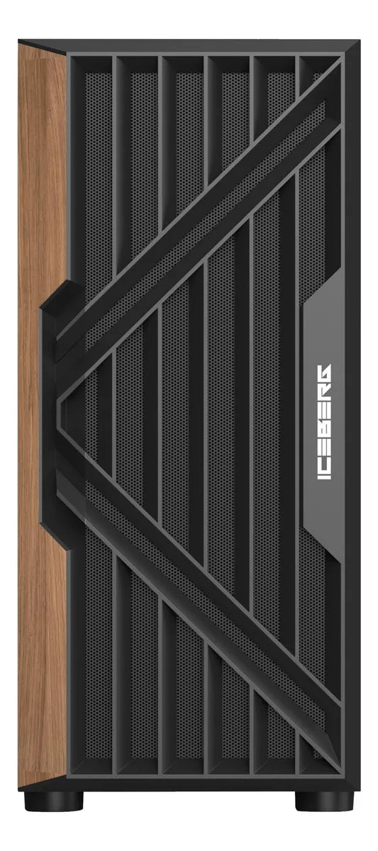 Gabinete Gamer Iceberg Wood Vector 7 Ventiladores Argb Color Negro