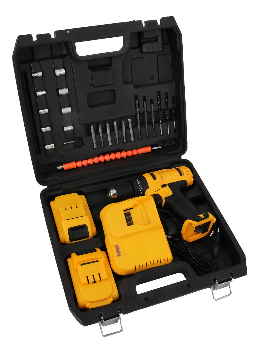 Taladro Atornillador Inalámbrico 10mm Maxtools MT-TOTAINH 24v 23nm 27 Accesorios