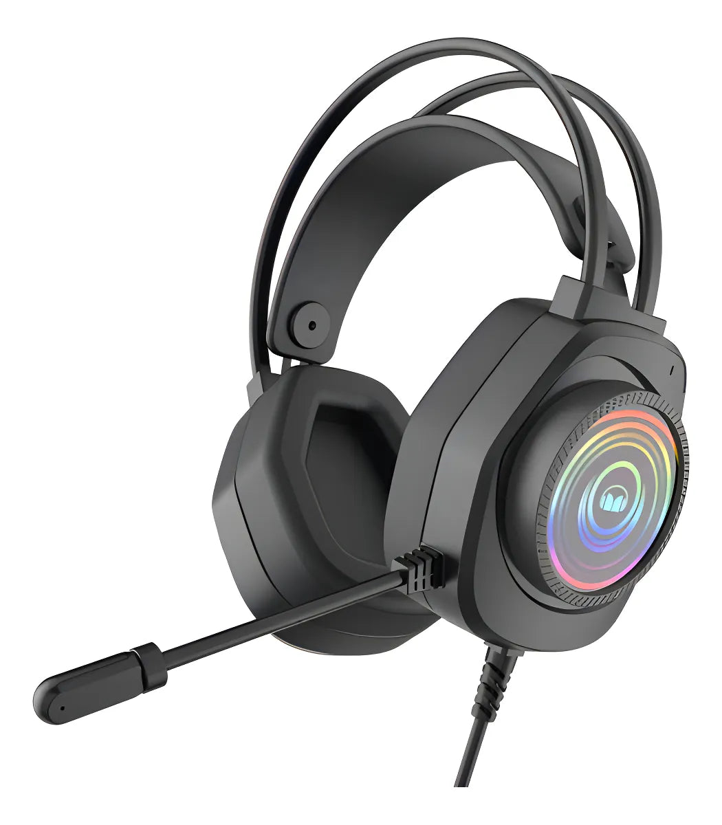 Audifonos Monster Gamer Diadema Auriculares Rgb N5-3.5 Color Negro