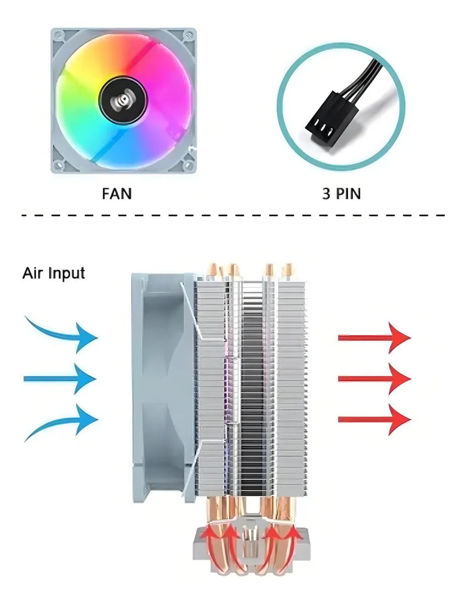 Disipador Cpu Aigo Ice400se Rgb Lga/1151/1155/am3/am4/am5
