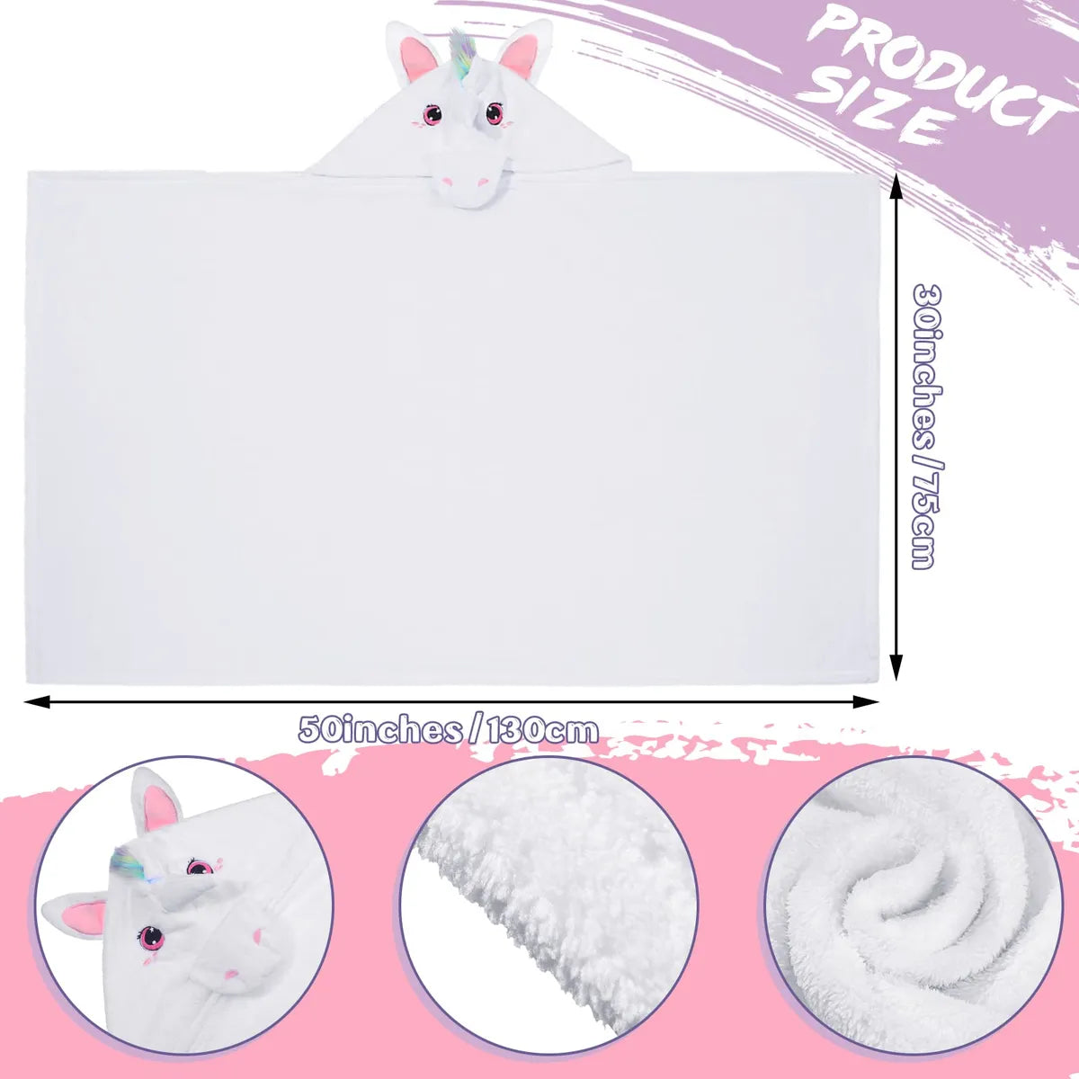Moukeren Toalla De Bao Con Capucha Con Temtica De Unicornio