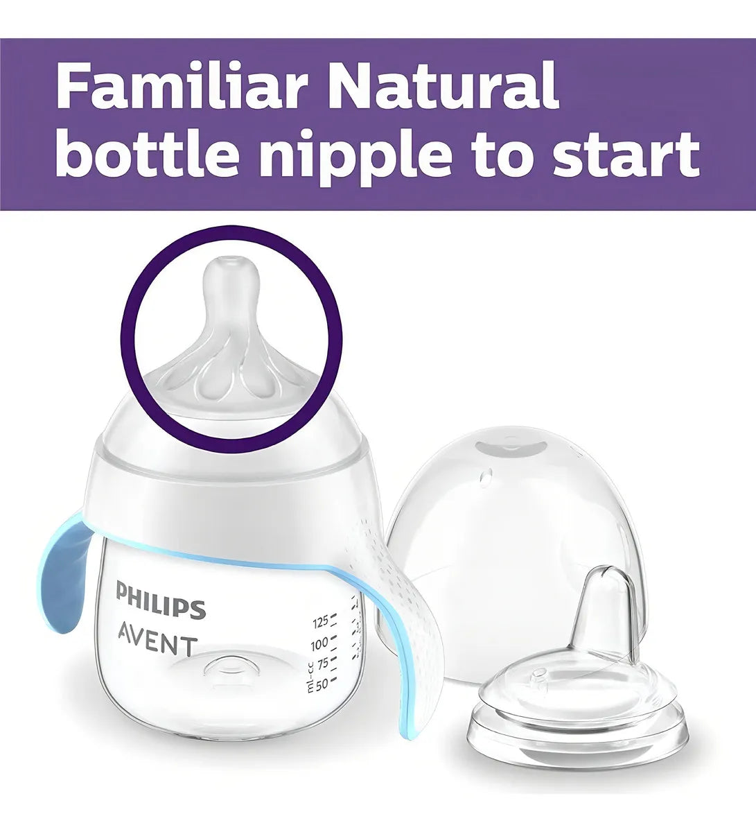 Vaso Entrenador Avent Tetero De Transición Bebe Color Transparente