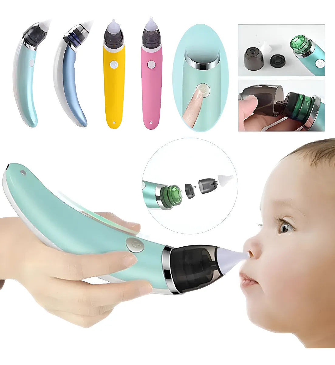 Aspirador Nasal Eléctrico Saca Moco Bebe Aspirador Nasal Niñ Color Amarillo