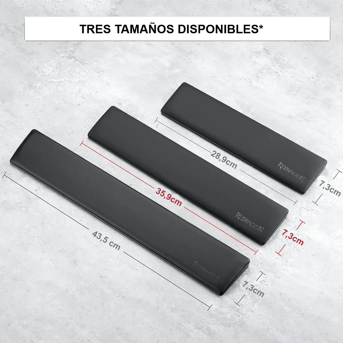 Reposamuñecas Meteor S, Redragon P035 / 60% 28.9x7.3x2cm Negro