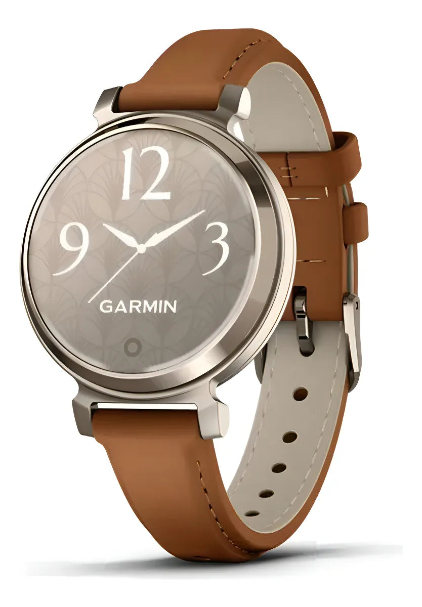 Reloj Garmin Lily 2 Classic Cream Gold Correa Cuero Color De La Correa Cuero Canela Diseño De La Correa Piel