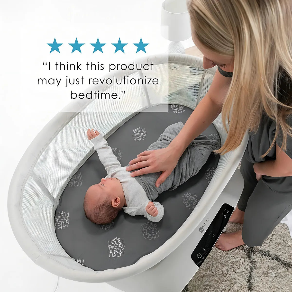 4moms Mamaroo Sueño Cuna, Moisés Del Bebé Bluetooth Y Mueble Color Blanco