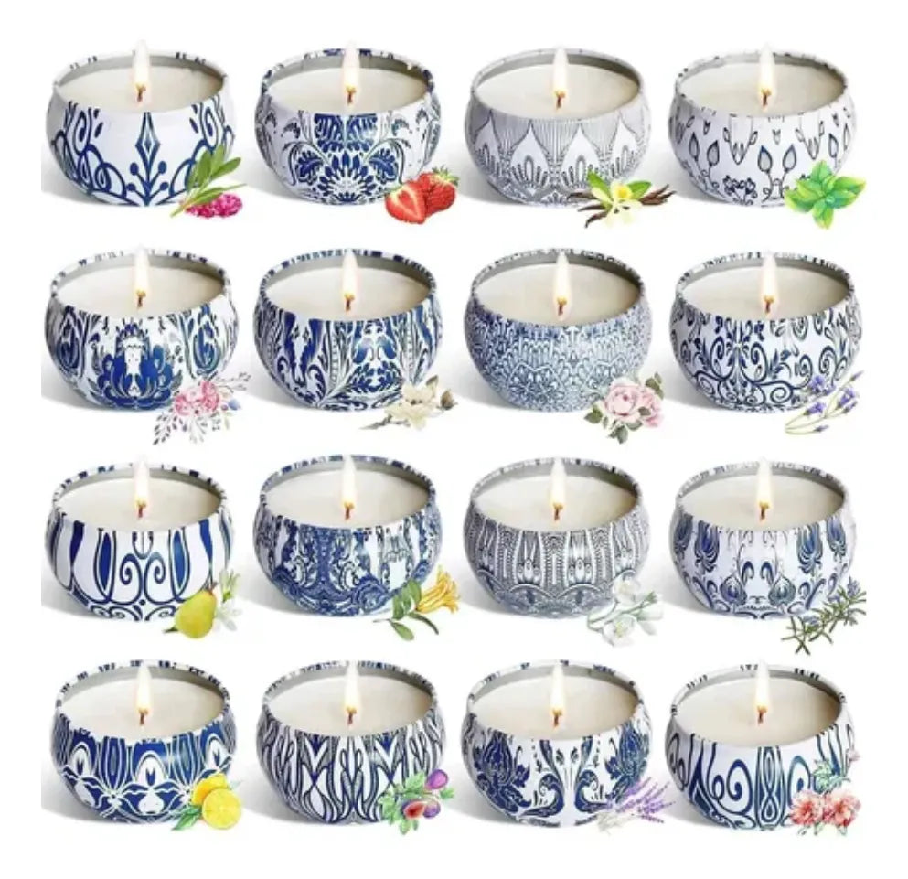 Juego De Regalo De 4 Vela Perfumada Para Relajación Y Alivio - Colores - Mandala - Varios