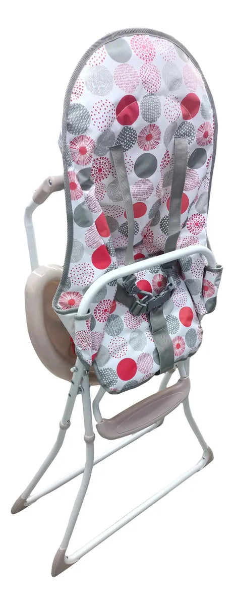 Silla Comedor Bebe Niño + Plato Y Cubiertos En Silicona Color Rosa