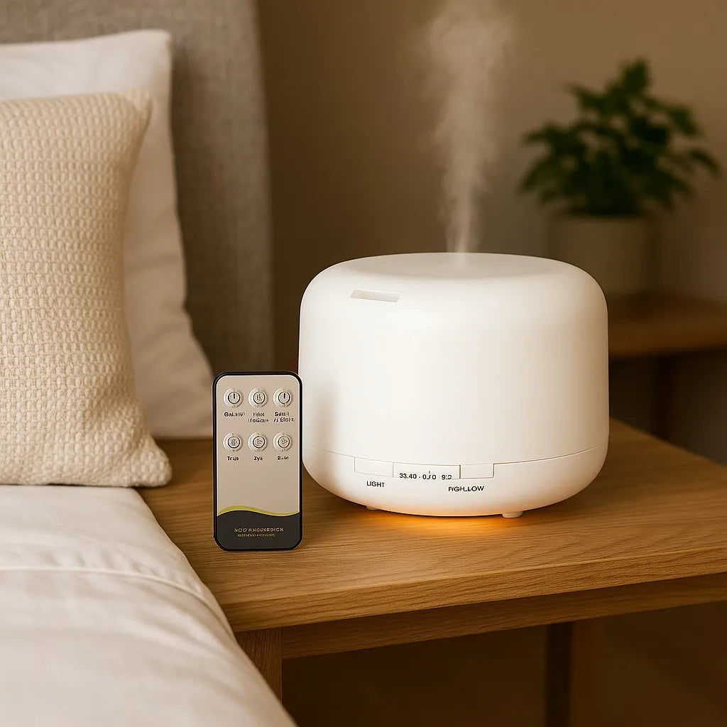 Humidificador Difusor Ultrasonico Led + Esencia + Control - Blanco