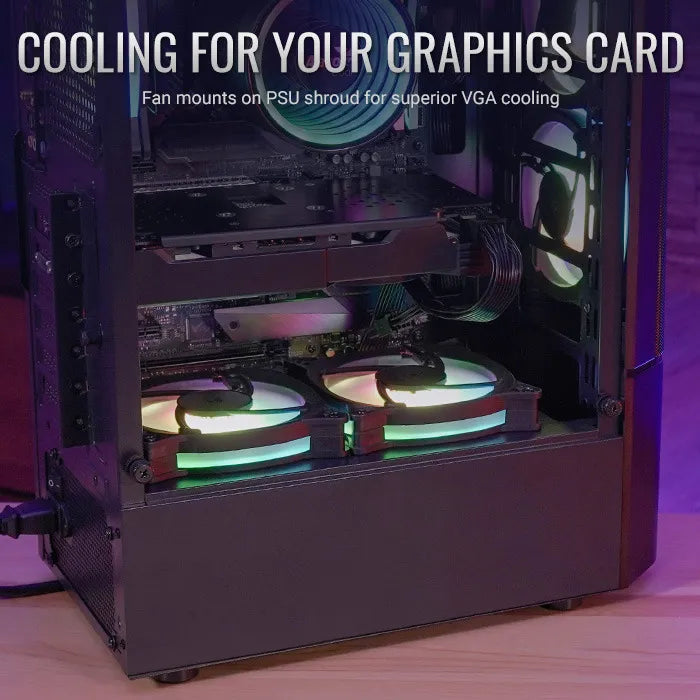 Gabinete Gamer Aerocool Quantum Mesh 3 Ventiladores Argb Neg Negro