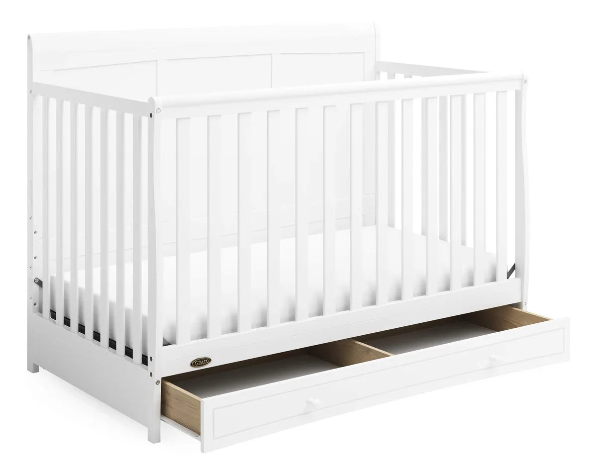 Graco Asheville - Cuna Convertible 4 En 1 Con Cajón Blanc. Color Blanco