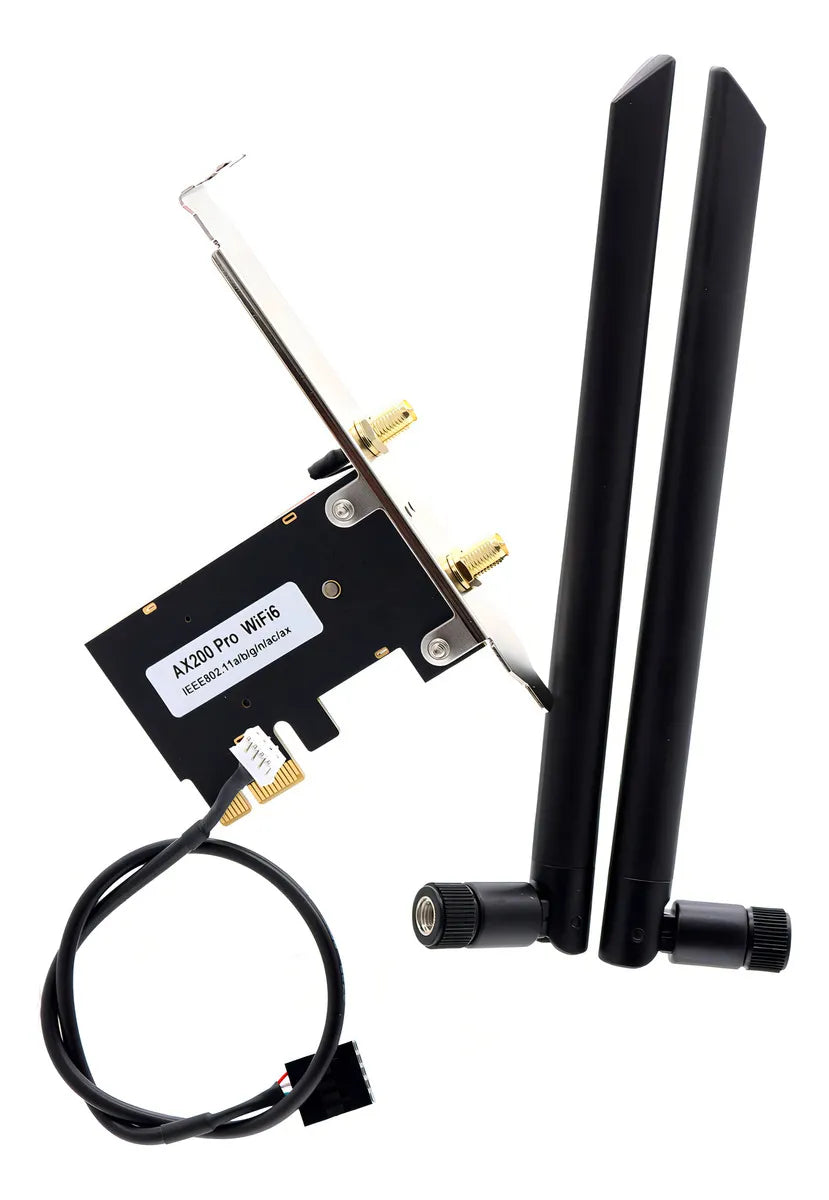 Deal4go Ax200ngw 802.11ax Wifi 6 2.4 Gbps De Doble Banda Pcie Express Tarjeta Wifi Inalámbrica Bluetooth 5.0 W/8dbi Antena Para Intel Ax200 Wlan Windows 10 64 Bits