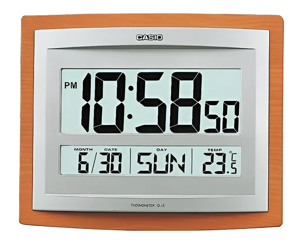 Reloj Casio Pared Id-15s-5df 100% Original Color de la estructura Café Color del fondo Blanco