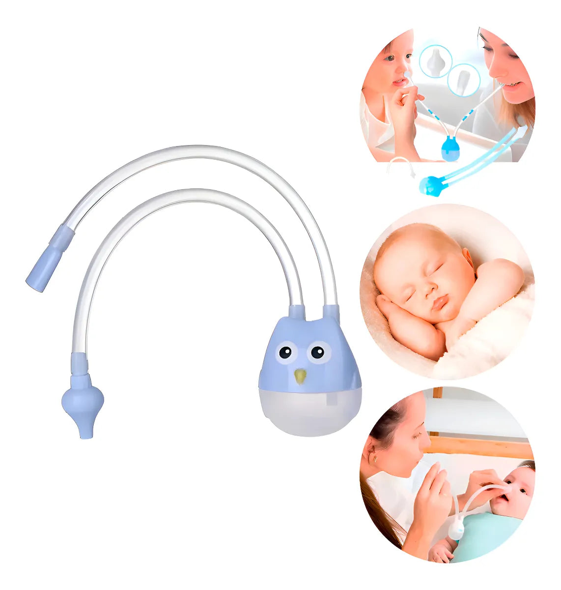 Aspirador Nasal Para Bebe Aspirador De Succión Saca Mocos Color Azul Claro