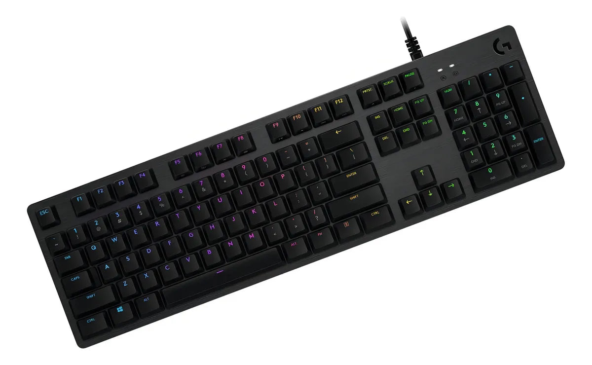 Teclado gamer Logitech G Serie G QWERTY GX Blue inglés US color carbón con luz RGB