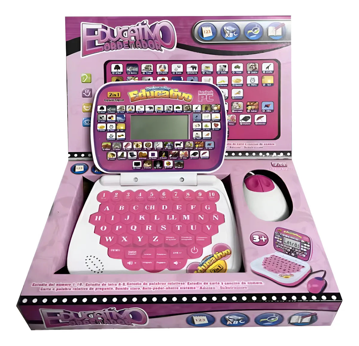 Mini Ordenador Didáctico Educativo Infantil Color Rosado