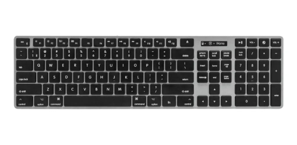 Teclado Bluetooth Ihome Imack | Diseño Elegante | Teclas Mac Teclado Gris/negro