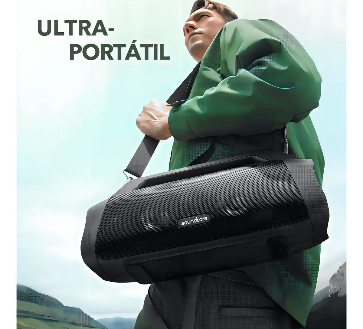Parlante Soundcore Motion Boom Plus A3129011 A3129 portátil con bluetooth waterproof negra