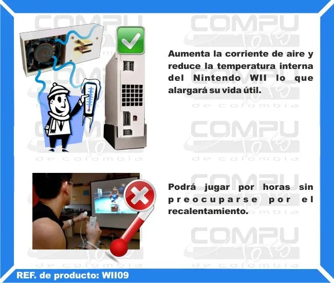 Zwii09 Disipador De Calor Para Nintendo Wii Usb Computoys