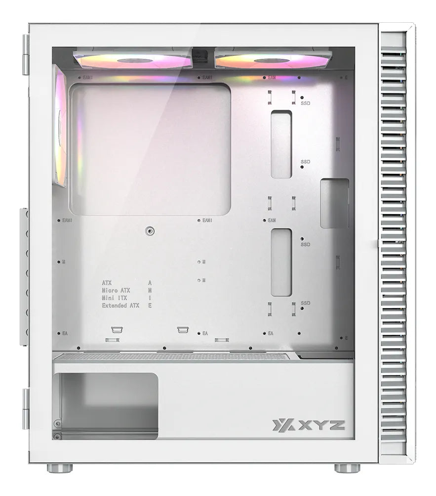 Gabinete Gamer Xyz Airone 100 Mesh White Rgb Blanco