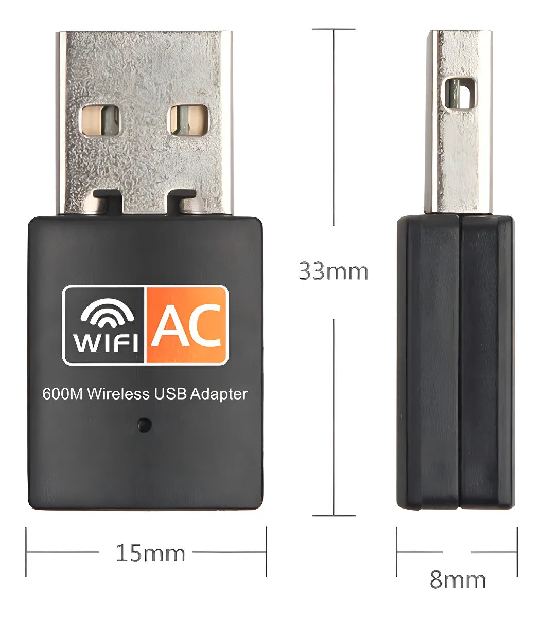 Adaptador WiFi de doble banda 2.4/ 5 GHz, 600 Mbps, inalámbrico AC 5g