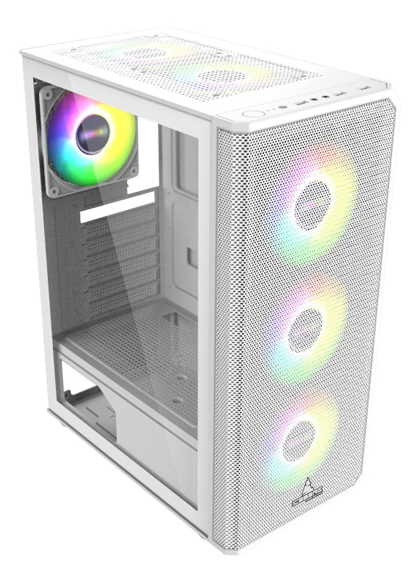 Chasis Gabinete Caja Gamer Iceberg Flow E Blanca X4 Fan Blanco