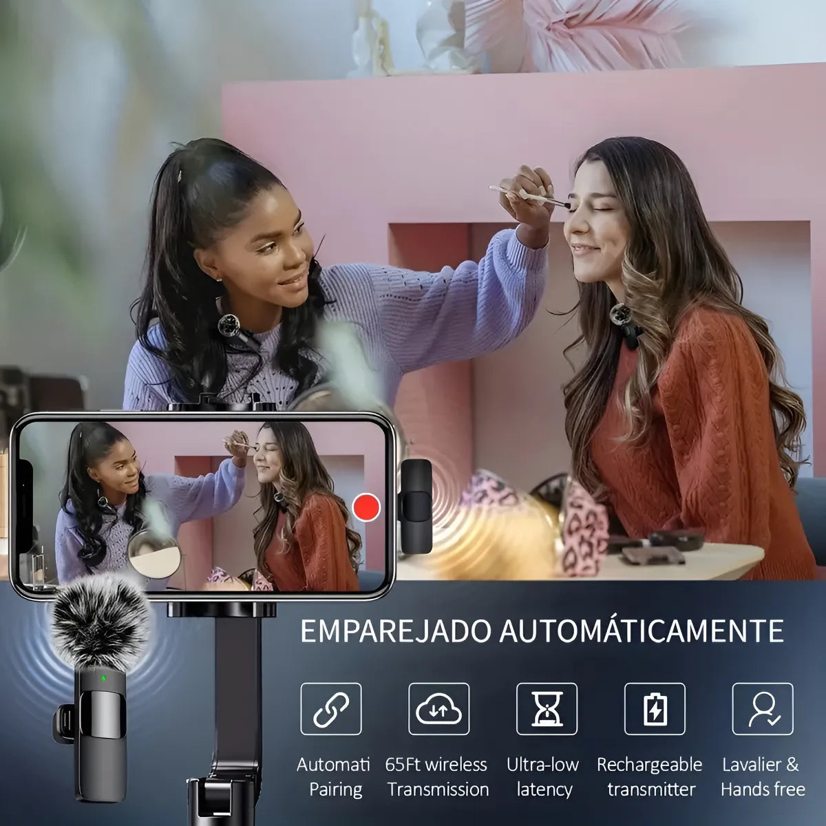 Micrófonos Inalámbricos de Solapa Doble Receptor Para Celular Tipo C iPhone Y Pc Color Negro Gp Product K9pro2024