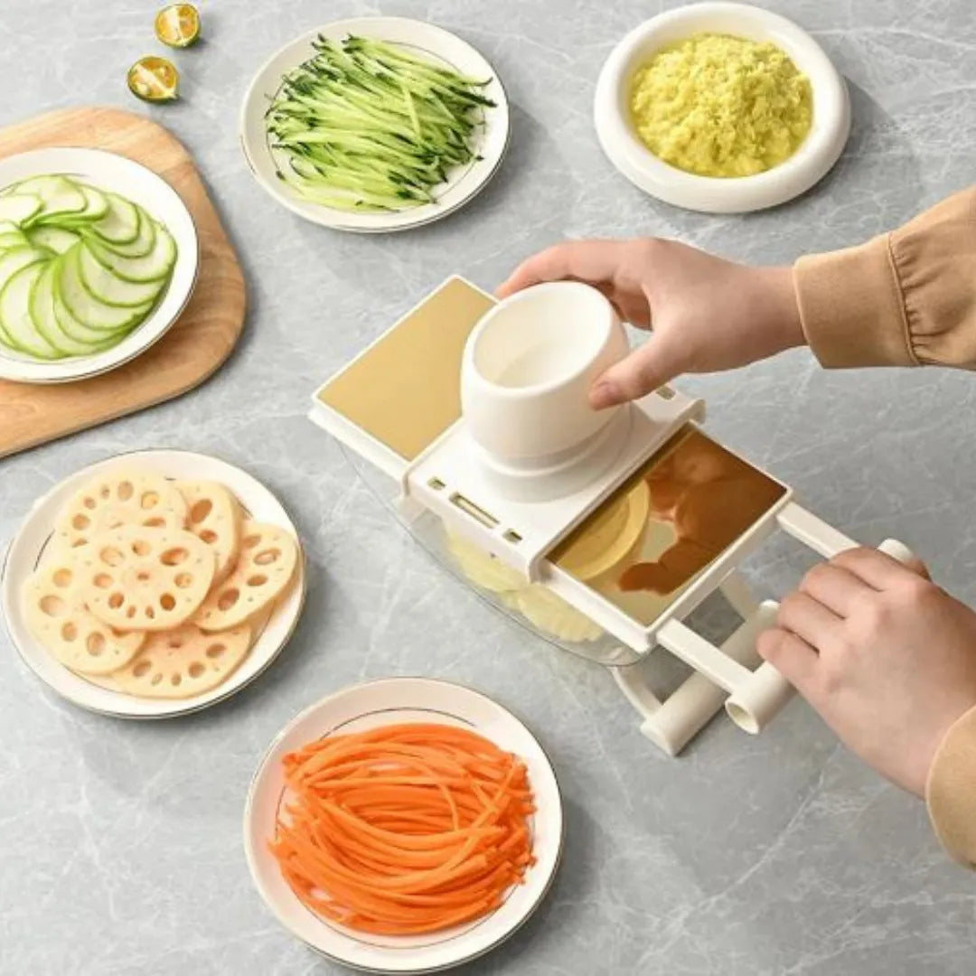 Mandolina Profesional Cortador Verduras Espiral Multifuncion Blanco