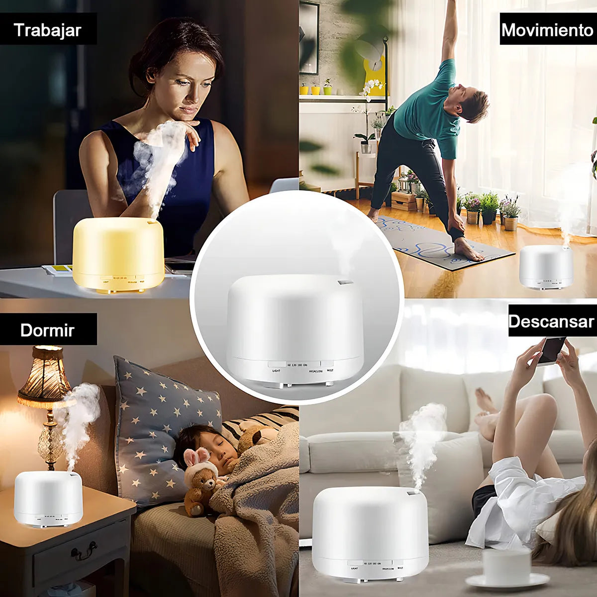 Humidificador Difusor Aromatizador Ultrasónico Banna BT-HUM-500 con voltaje de verde