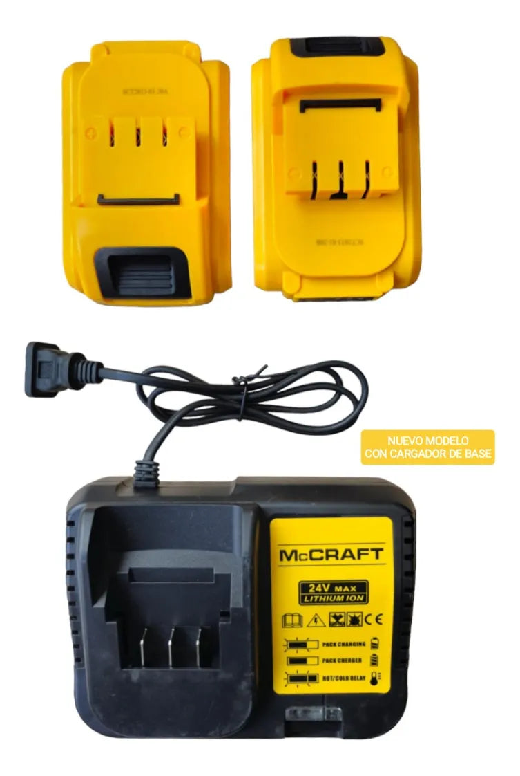 Taladro Atornillador Percutor Inalámbrico 24v Voltios 3/8'' Amarillo 50/60