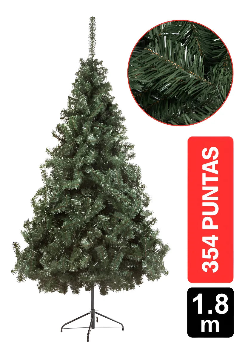 Árbol De Navidad Pino Andino Navideño 1.80m 354 Puntas Verde