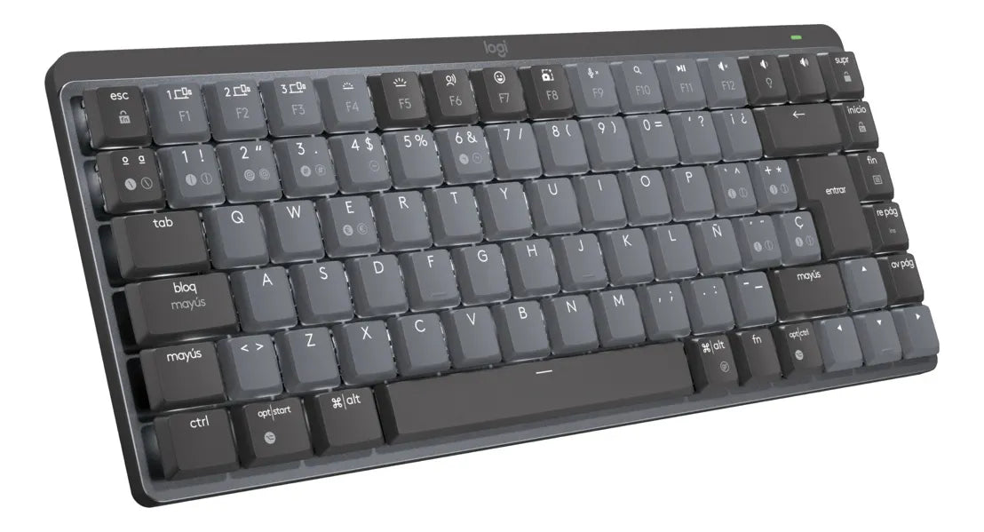 Teclado gamer bluetooth Logitech Master Series QWERTY Tactil español España color grafito con luz blanca