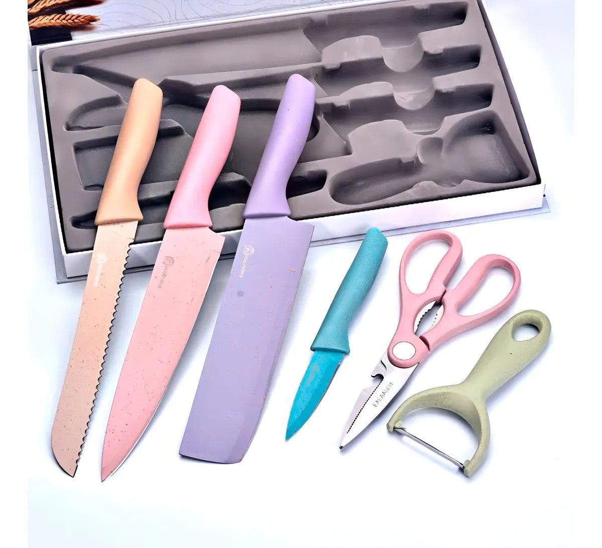 Juego de cuchillos de chef de colores Top Scissors en colores modernos