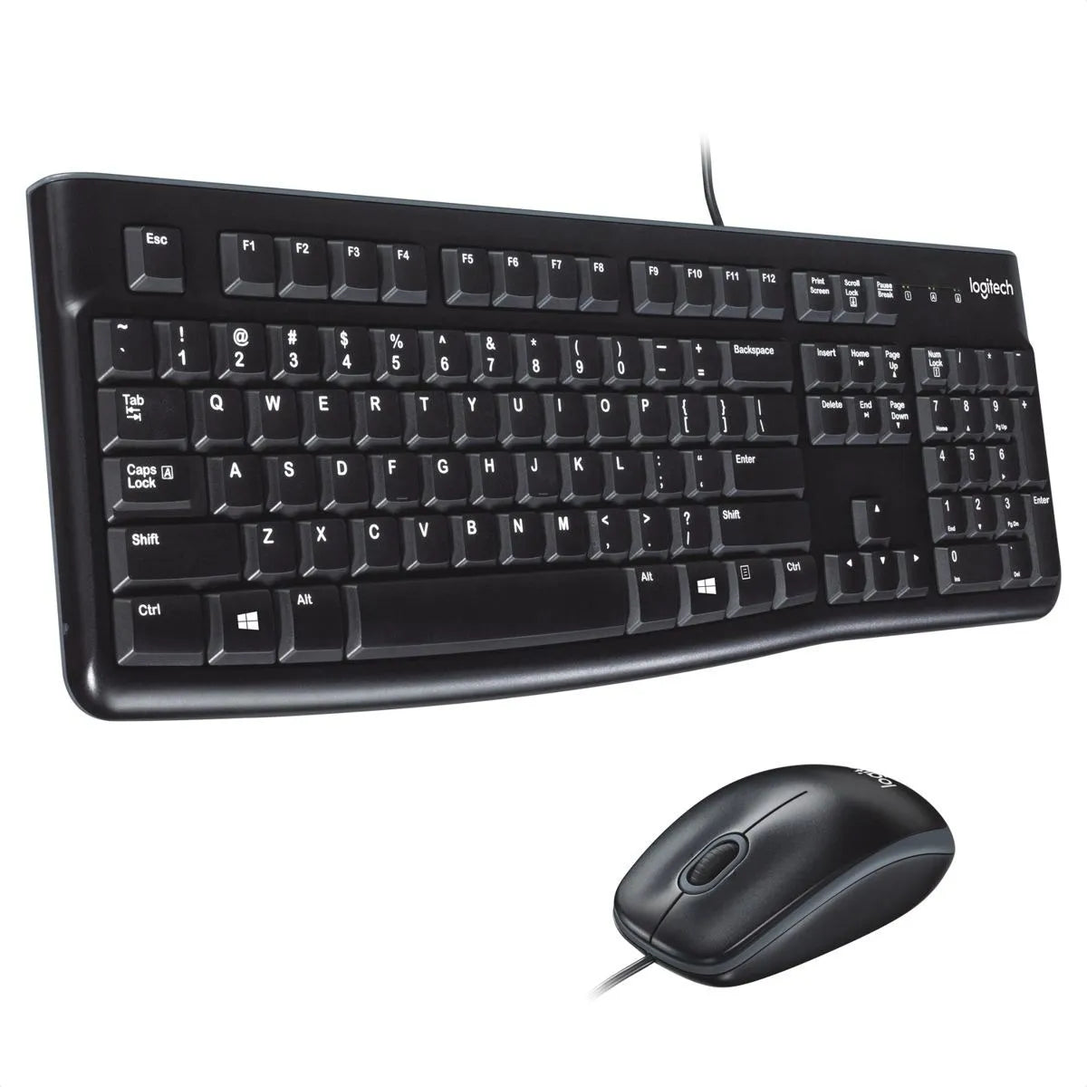 Kit de teclado y mouse Logitech MK120 Español de color negro