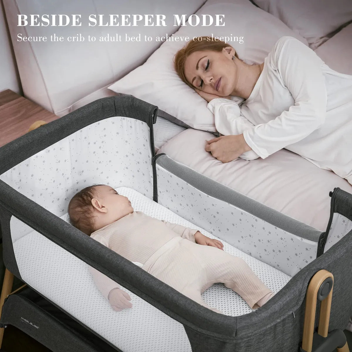 Angelbliss Moiss Para Beb, Cuna Fcil De Plegar Con Colchn