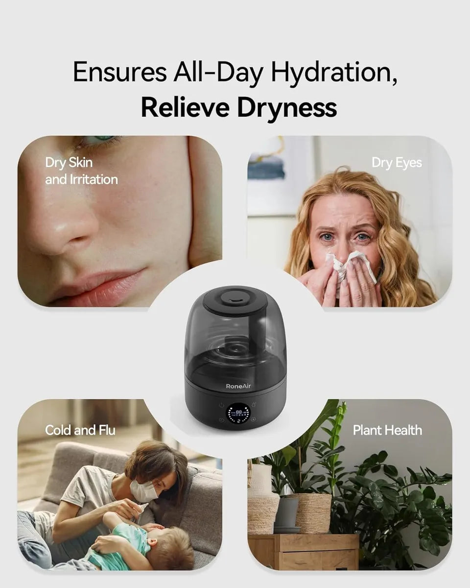 Humidificadores Para Dormitorio Bebes, Ultrasónico - Negro